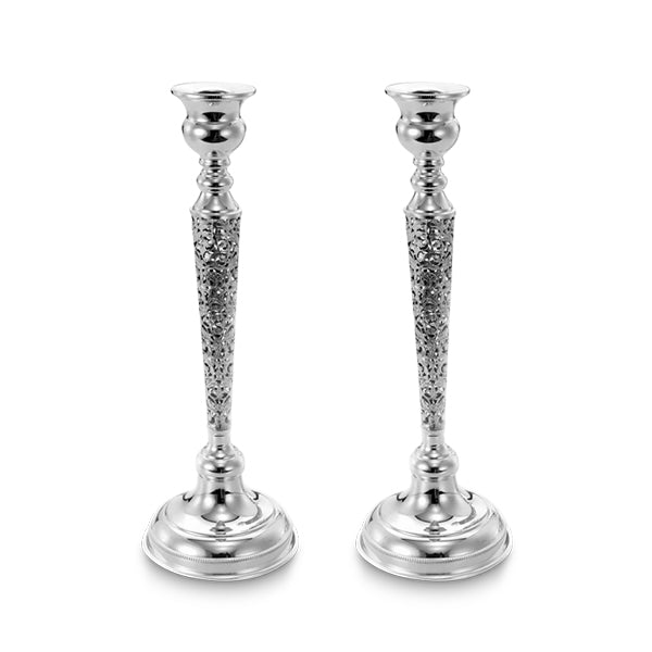 פמוטי שבת כסף 925 עבודת פיליגרן פתוחה