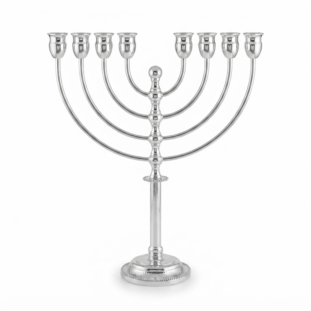 חנוכייה בית לחם כסף סטרלינג 925 עיצוב מסורתי