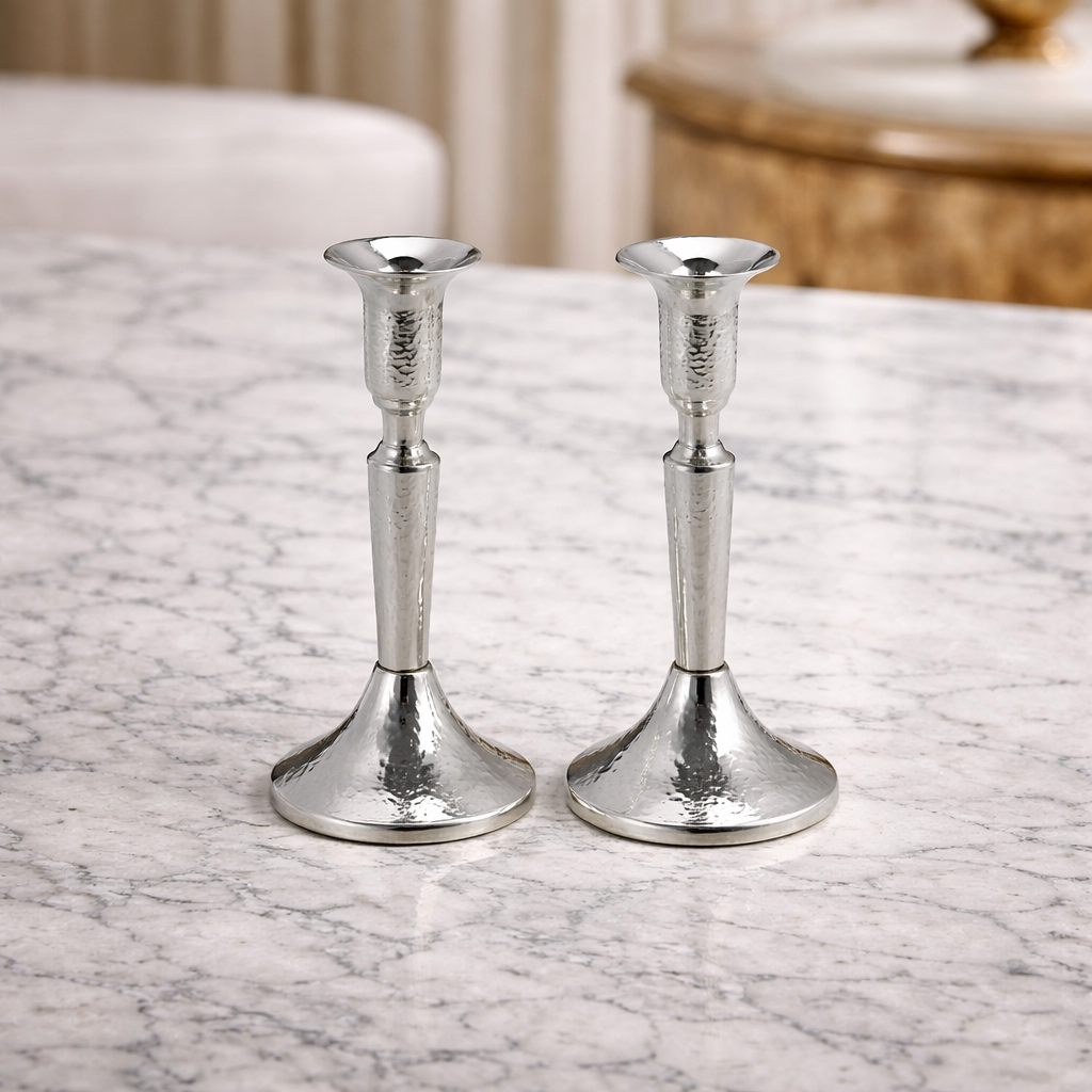 פמוטי שבת כסף 925 גימור מרוקע