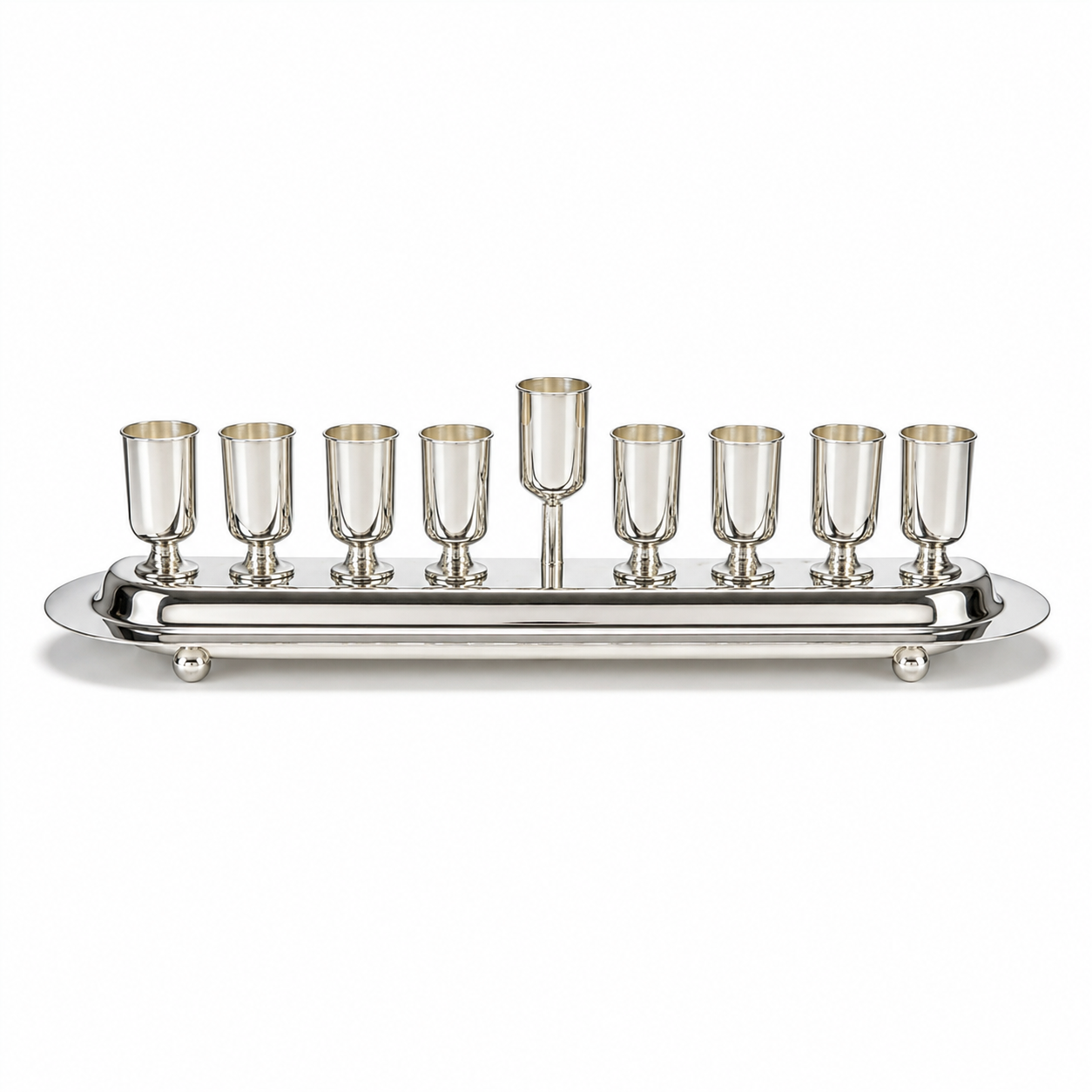 חנוכיה ZARAMELLA כסף סטרלינג 925 אלגנטית בסגנון מינימליסטי