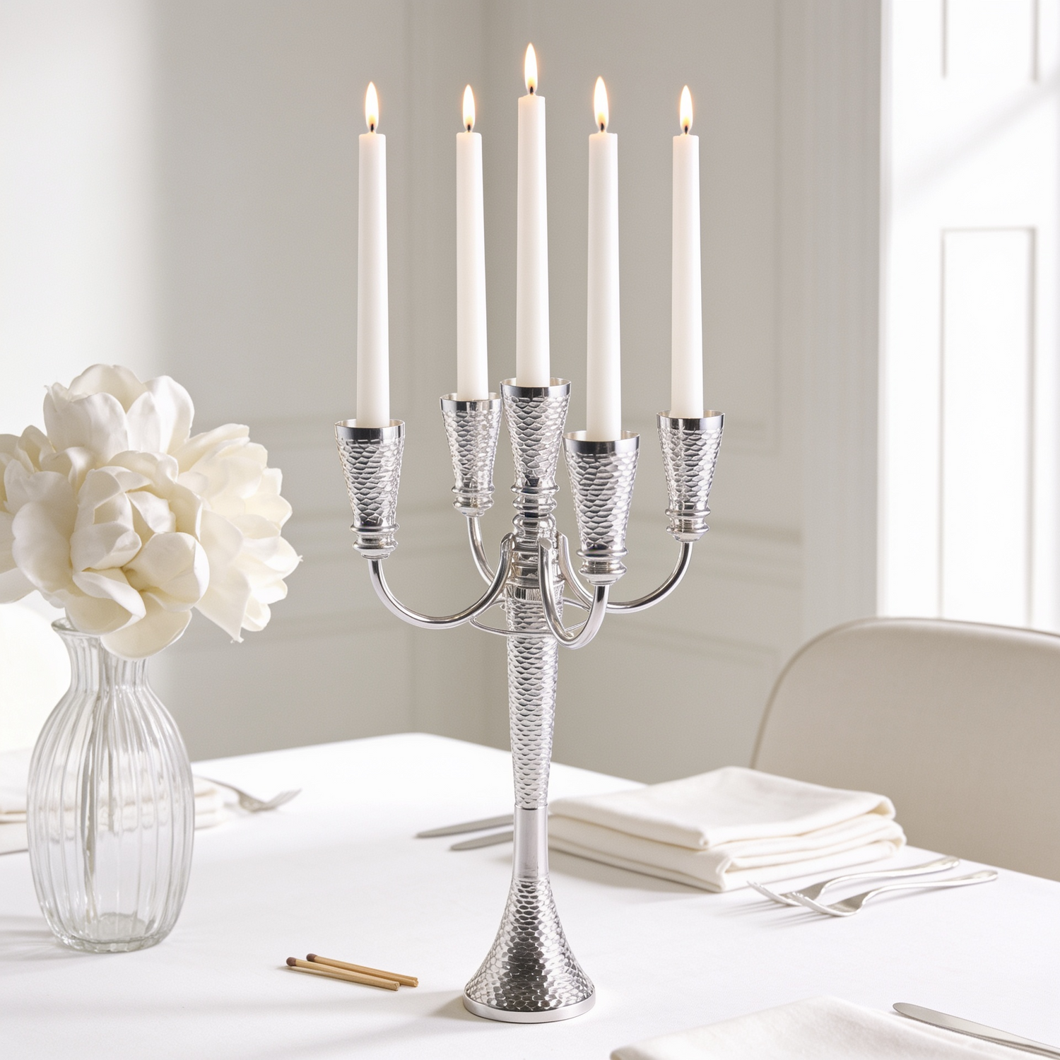 קנדלברה דגם הדר 5 זרועות כסף סטרלינג 925