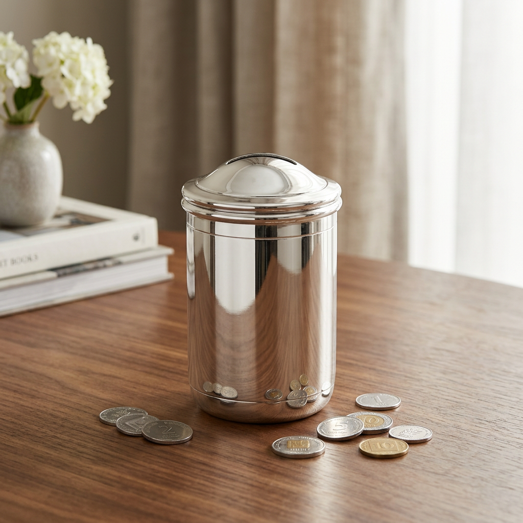 קופת חסכון PIGGY BANK ציפוי כסף ZARAMELLA
